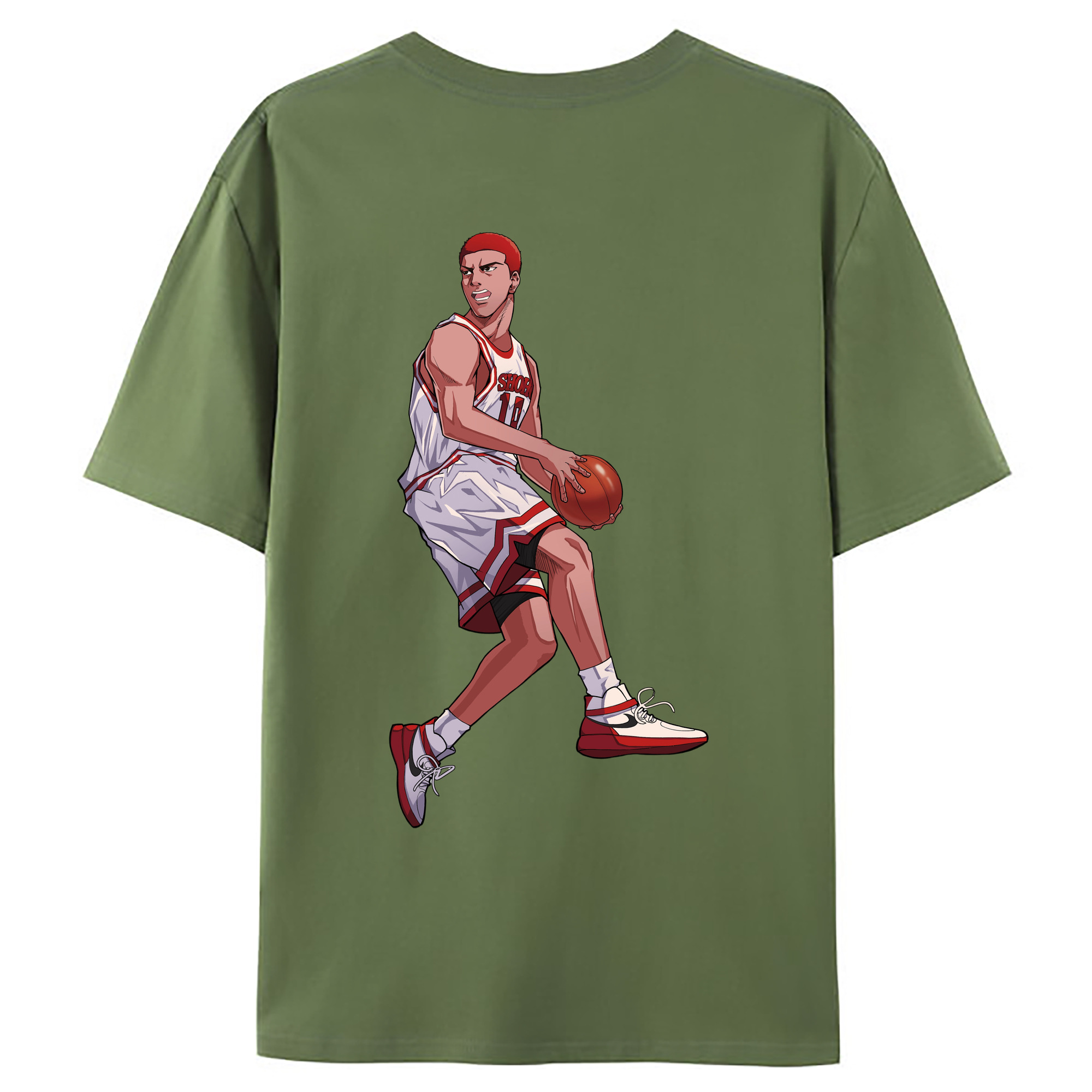 （画像用） SLAM DUNK／スラムダンク 綿100％ メンズ半袖Tシャツ（バックプリント） 通気性